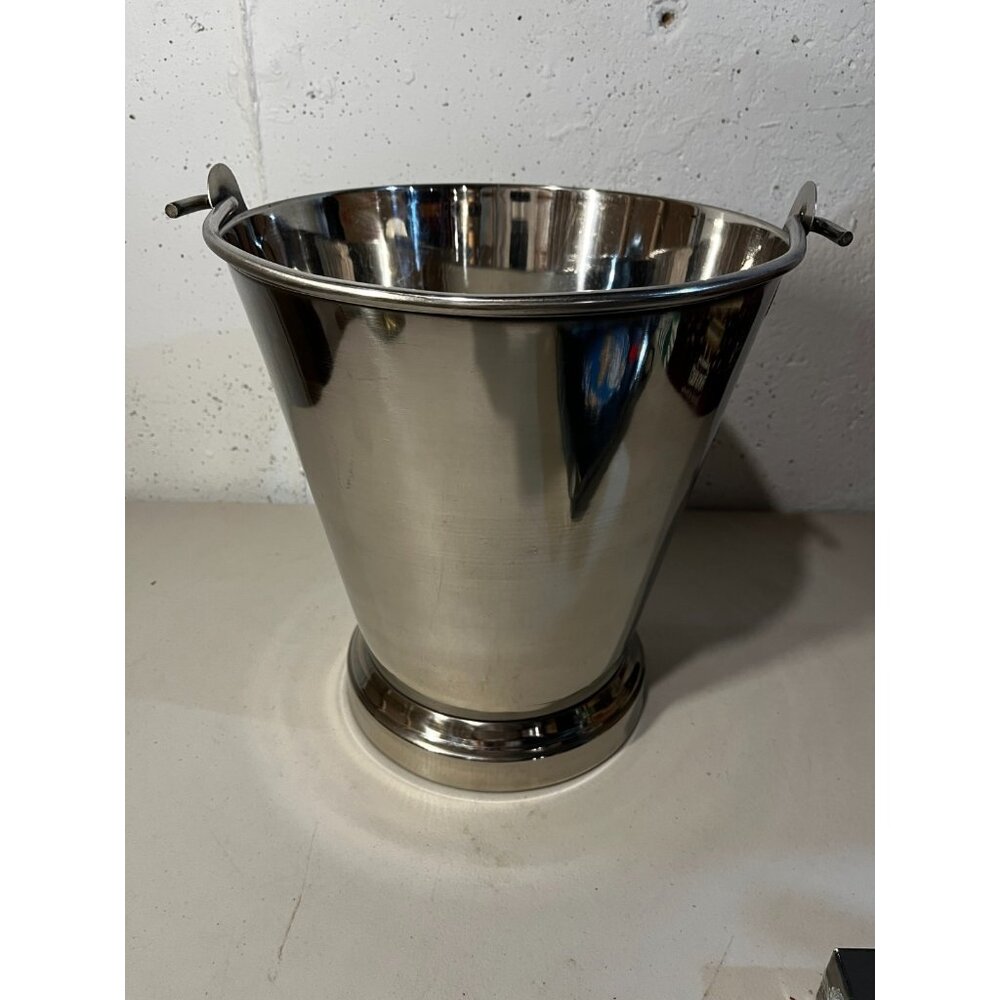 Restoration Hardware Stainless Chrome Champagne Chiller Ice Bucket 12"